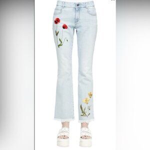 Stella McCartney Floral-Embroidered Flare Jeans
